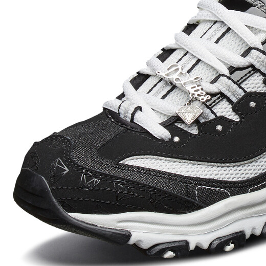 SKECHERS CLASSIC RETRO Diamond Panda Schuhe Freizeitschuhe Frauen dicker Sohle erhöhte weiße Schuhe 12241 Schwarz/Weiß/Bkw 39