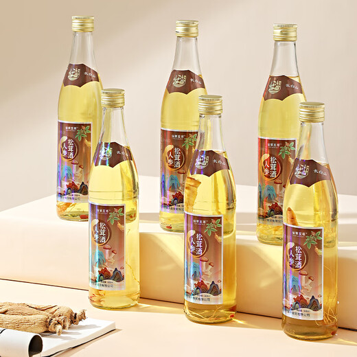 仙草至尊 人参松茸酒500ml*6瓶 人参酒52度枸杞茶杯滋补养生酒