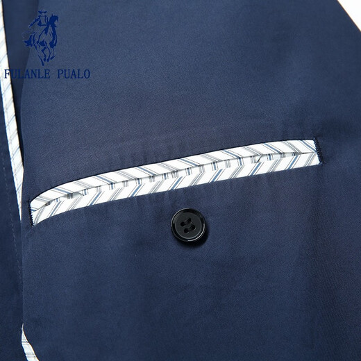 弗朗西保罗（FULANLE PAULO）男装春夏棉质休闲西装男修身单层小西装通勤商务西服薄款上衣外套 宝蓝色 薄款 【薄款透气】 L /175