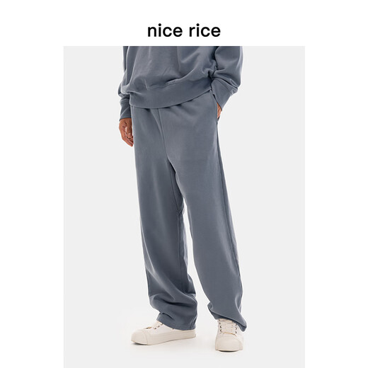 好饭nice rice好饭 r.系列500G全棉直筒休闲卫裤[商场同款]NCQ12027 青泥灰(500克) XS 均码