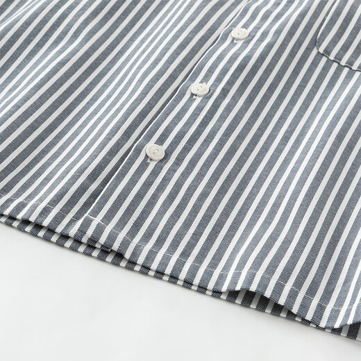 DAVE&BELLA medium and large children's clothes, college style children's shirts, little boys striped shirts, spring new children's clothing, boys' bottoming shirts, navy stripes, in stock 110 cm (recommended height 100-110cm)