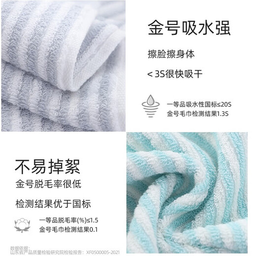 
Golden pure cotton towel GA1047A full cotton children's home wash and bath soft and absorbent water and not easy to lose hair men's and women's face towel 1 gray