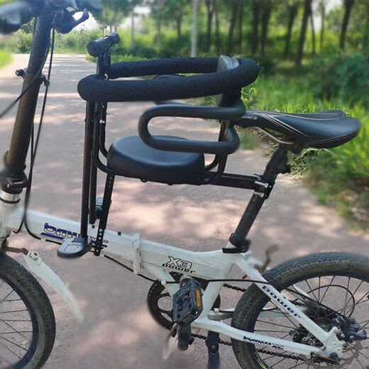 Bicycle front child seat bicycle mountain bike folding bicycle fully surrounded baby chair baby safety seat luxury seat half guardrail