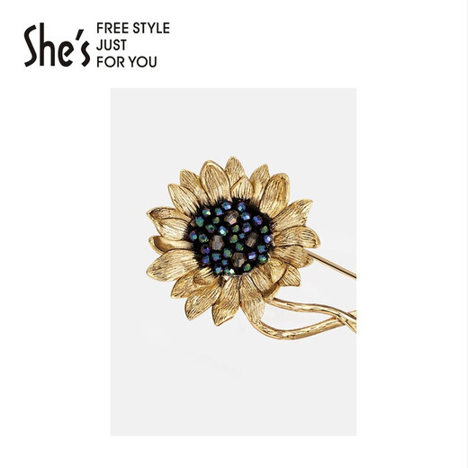 She s Akiko Brooch Van Gogh Sunflower Scarf Buckle Pin Retro Crystal Ladybug Corsage Accessories Birthday Gift for Women Golden Sunflower D0