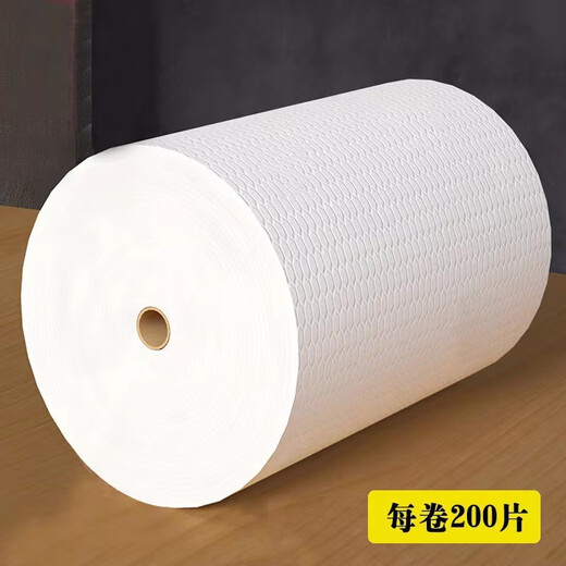 Poqing lazy rag disposable dishwashing cloth wet and dry kitchen paper housework cleaning non-woven cloth household printing 20*20cm 50 pieces 1 roll