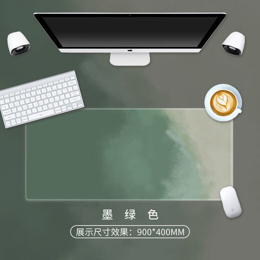简约鼠标垫莫兰迪办公室电脑桌垫定制超大号加厚学生鼠标垫键盘垫 金色素描【B-844】 900*400*5mm
