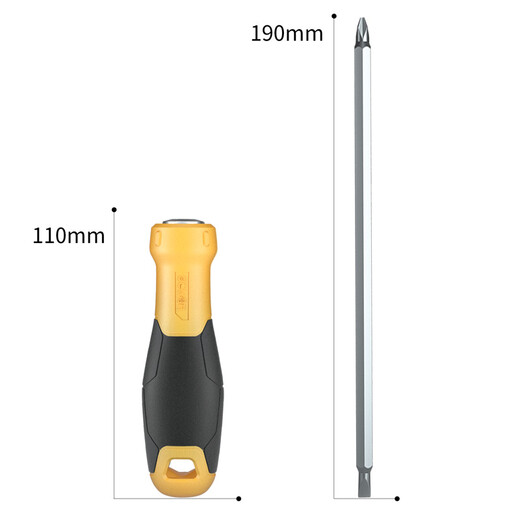 Deli rubber handle dual-purpose screwdriver screwdriver cross-shaped double-head screwdriver computer installation tool 6*150mm