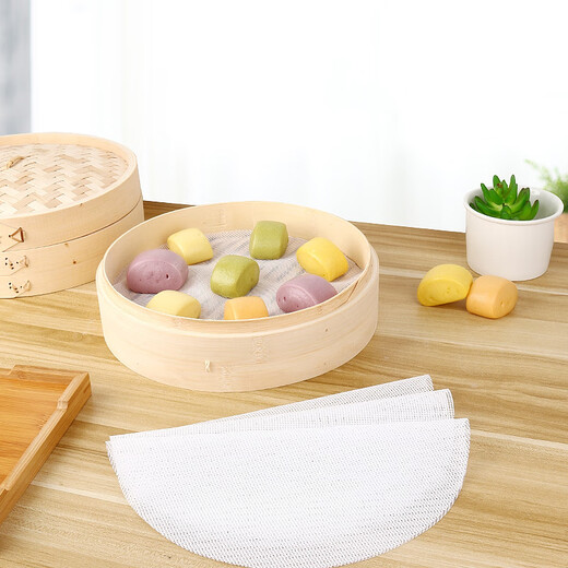 Baiji steamer cloth 5 pieces, 30cm round steamed buns, steamer paper pad, non-stick drawer cloth, silicone steamer pad