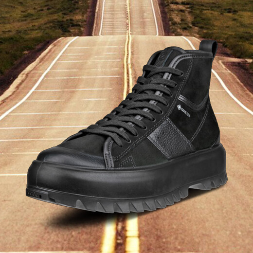 ECCO women's GTX waterproof high-top Martin boots non-slip wear-resistant outdoor sports shoes 860403 51052-Black 36