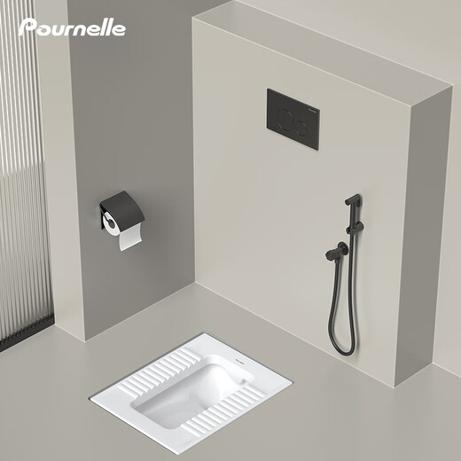 POURNELLE hidden flush tank embedded squat toilet hidden in the wall squat toilet concealed squat toilet A type squat toilet (with curved front drainage) + thick water tank