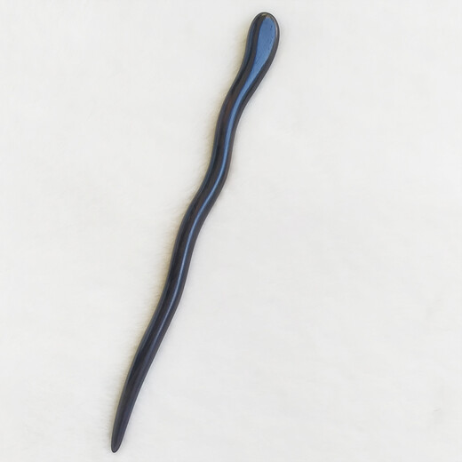 Chinese style ebony wood hairpin snake-shaped hairpin Retro Chinese style men's and women's hairpin daily hairpin simple corrugated wood hairpin ebony snake-shaped hairpin 1 piece