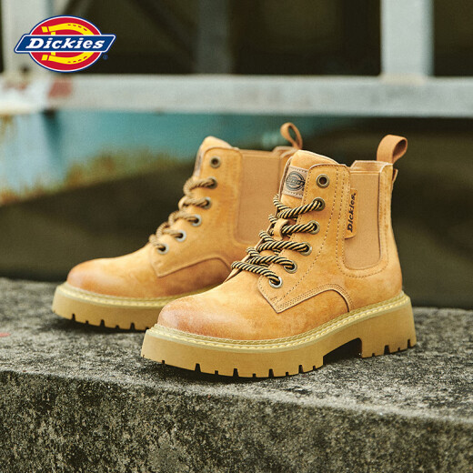 Dickies Martin boots men's boots autumn and winter new work boots men's big yellow boots Chelsea boots men and women couples outdoor short boots earthy 43