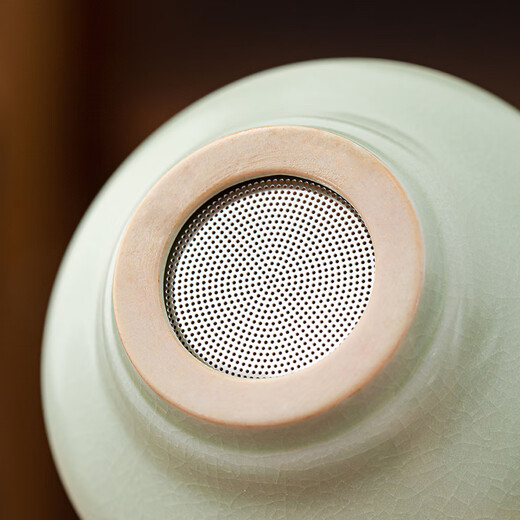 Chang Shengyuan Kung Fu tea set complete set with tea tray for household tea making set solid wood tea table imitating Song Dynasty Ru kiln tea set Pisces Ruyi