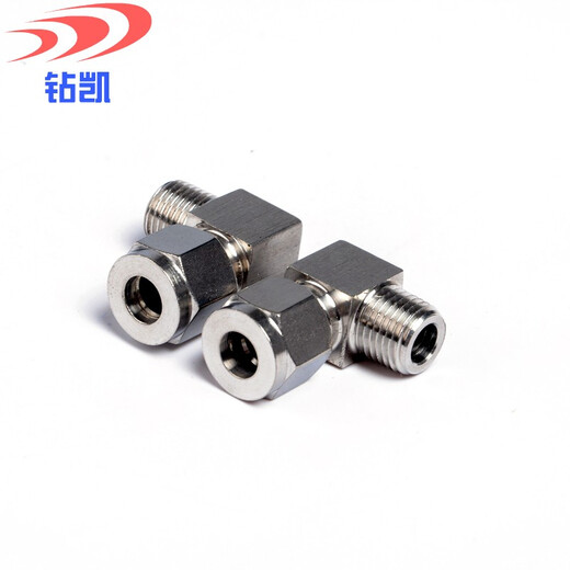 Zuankai 304 stainless steel right angle ferrule terminal pipe joint NPT/ZG thread 90 degree elbow elbow instrument pipe joint ZG1/4-10MM