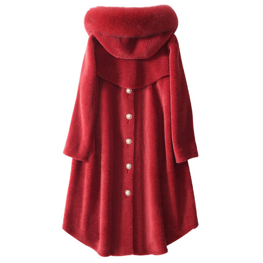 Soem Mink Fell + Fuchsfellkragen 2025 Herbst und Winter Neue HaINing Real Mink Pelzmantel Frauen mit mittlerer Länge Gongbei Sheep Scher XL 120-130jin [Jin entspricht 0,5 kg]