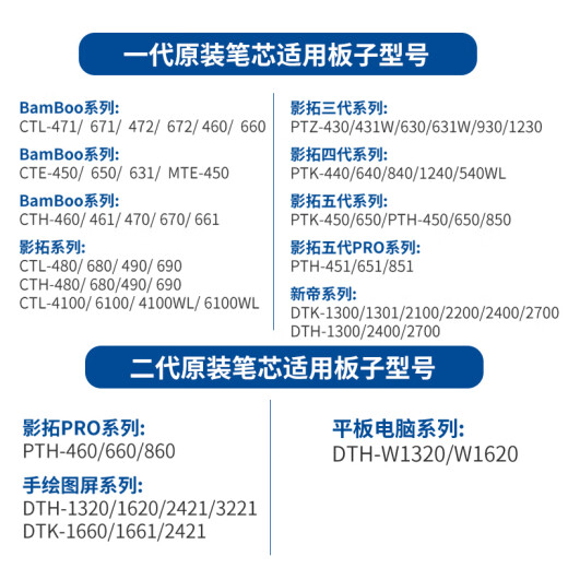Wacom笔芯CTL671/672/6100WL替换笔尖影拓CTH 680 PTH660/651笔头 DTC-133原装标准笔芯五支装 型 0x0cm