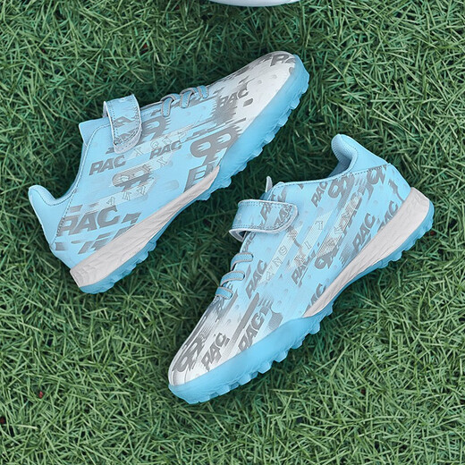Senses zapatos de fútbol para niños sin encaje para estudiantes, hombres y mujeres, Falcon TF Broken Nails Velcro zapatillas de entrenamiento de hierba artificial 6195 Mes Color Nailas rotas 36 zapatos deportivos estándar Tamaño