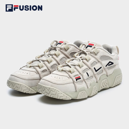 FILA 斐乐老爹鞋情侣鞋子篮球鞋运动鞋休闲鞋男鞋面包鞋女鞋BARRICADE 燕麦色-OM 41