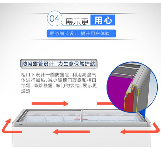 海尔（Haier）冰柜商用大容量卧式展示柜雪糕柜透明玻璃门推拉门冷冻展示冰激凌柜冻品展示柜超市大容量岛柜冷柜 冻藏转换丨平面玻璃门丨719HE丨 530L
