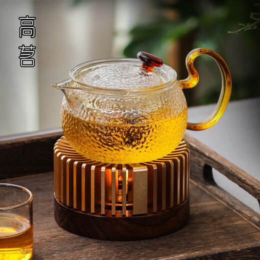 Gaoming candle warm tea stove candlestick warm tea base heating stove teapot tea warmer insulation stove roasted tea stove roasted tea set tea set streamer candle base + hammered pot 240ml