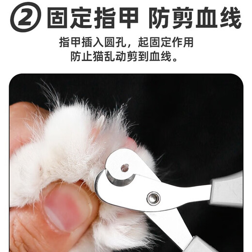 Anti-cutting small blind scissors cat nail clippers special pet cat small round hole novice nail clipper nail clipper small blind scissors blue and white double holes