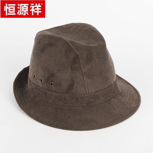 Hengyuanxiang älterer Hut Herren Winter im Freien Samthut Mode Jazz Hut im Freien Winterhut mittleren und älterer Top-Hut-Lichtkastanien L (58-60 cm)