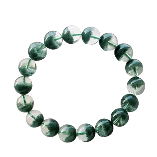 Xiyinfu Natural Crystal Green Ghost Cornucopia Bracelet Women's Transfer Thousand Layers of Gypsophila Ghost Bracelet Couple Jewelry Green Ghost Cornucopia 8mm