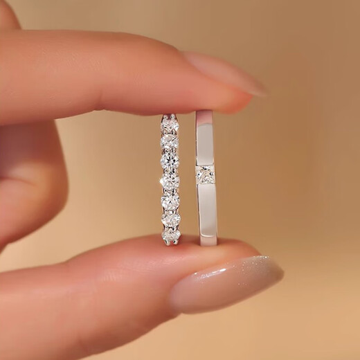 MZMZ platinum couple ring pt950 platinum engagement ring diamond ring Valentine's Day birthday gift for girlfriend light luxury - I love you silently/customized engraving photo here