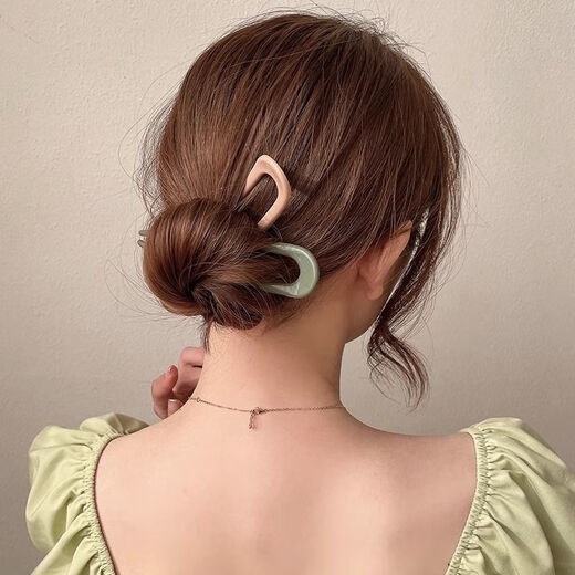 Jiuweiya new Chinese style U-shaped hairpin for women, national style simple hairpin, high-end design hairpin, hairpin, JYFZ01 khaki color