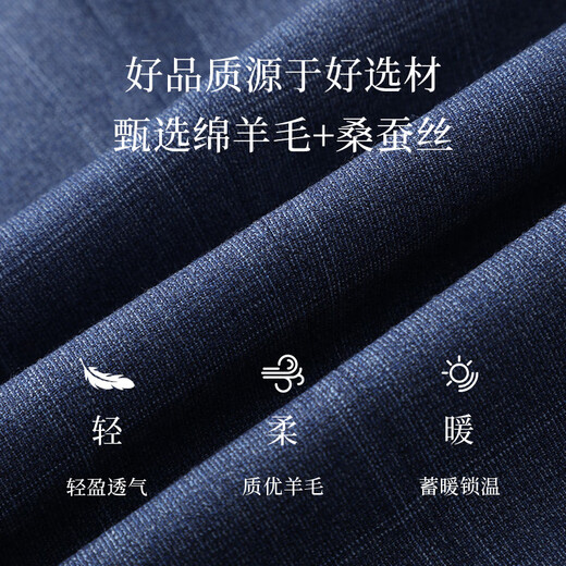 Langdon Wool Suit Suit Men's New Business Formal Wedding Groom Plaid Banquet Suit Blue Two-piece Set Pants Size 30-35, 38, 40 46 B170/92B (Please note the trousers size)