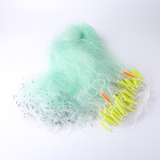 Fenglingwang floating net imported wire large fish net three-layer fishing net fishing net thickened wire mesh hanging net automatic fish net fishing net sticky fish floating net imported wire 1.5 meters high 3 fingers 20 meters long