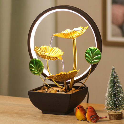 Yunya desktop circulating water ornaments interior decoration small fortune living room office entrance entrance decoration opening gift water to gold lamp circle style