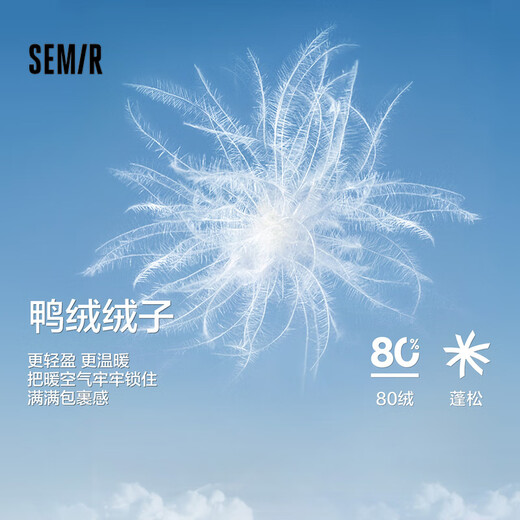 Semir down jacket women's short stand collar small elegant and gentle 2024 winter loose imitation leather jacket 107824113005