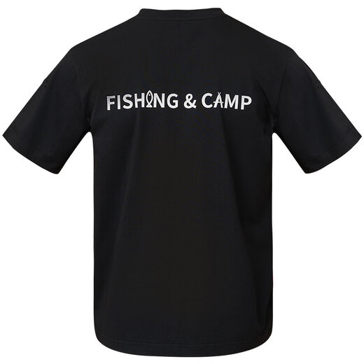 DAIWA 24 spring and summer DE-5424/5524CS sun protection fishing short-sleeved T-shirt round neck casual top outdoor camping illustration version-black L