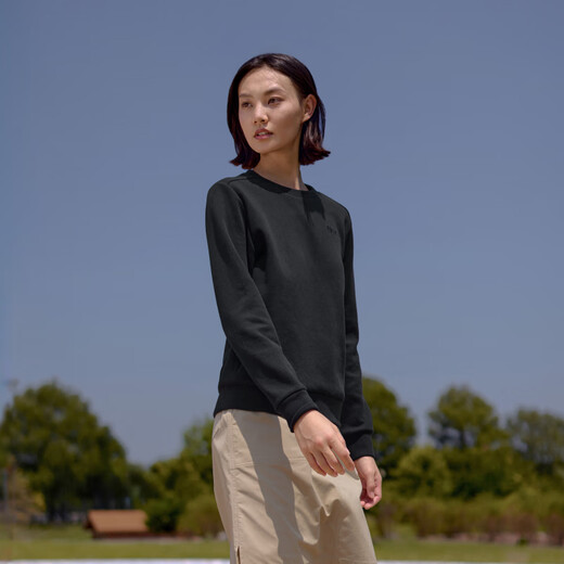 AIGLE艾高卫衣户外运动保暖经典圆领女士上衣 黑色 BH673 36 (160/84A)