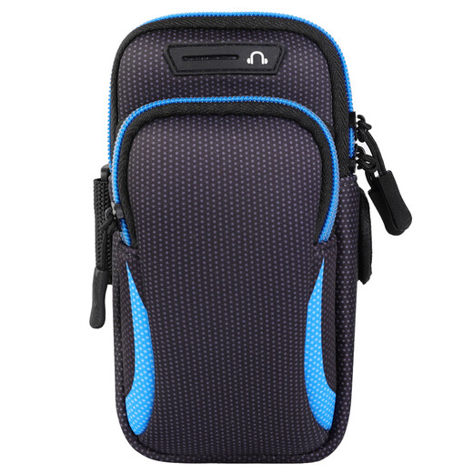 Jiaweiruo sports arm bag is suitable for Huawei running mobile phone bag Mate20X large capacity P40 extra large size enjoy max Maimang 9 extra large arm bag-checkered blue