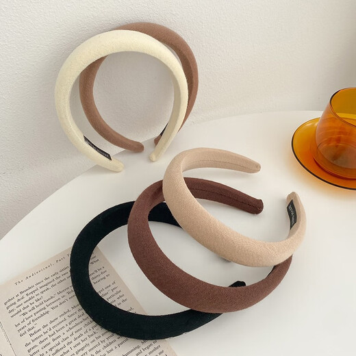 Zhuo Keke sponge high skull headband women's face wash Internet celebrity autumn and winter hair pressure headband hairpin high-end headwear black