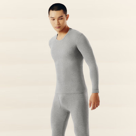 Three-gun autumn clothes and autumn trousers for men, pure cotton thermal underwear, round neck cotton sweater pants, men's inner layering suit