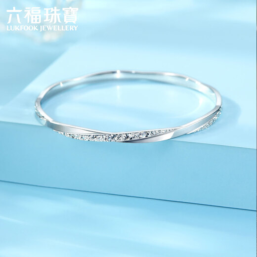 Lukfook Jewelry Platinum 950 Crushed Ice Platinum Bracelet Solid Bracelet Price G07TBPB0017 56mm-24.08g (including labor cost 1950 yuan)
