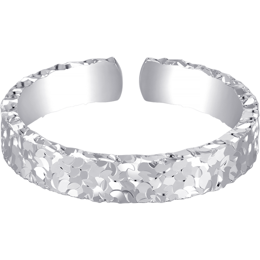 Laomiao silver ring solid silver three-sided broken ice open ring ring/about 3g