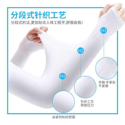 Anissa Ice Sleeves Cool Sun Protection Sleeves for Men and Women Summer Driving and Cycling Outdoor Sports Arm Guards Summer Thin Long Sun Protection Sleeves Gloves Sun Shade Sleeves White (Flat Mouth Style) One Size (Same Style for Men and Women)