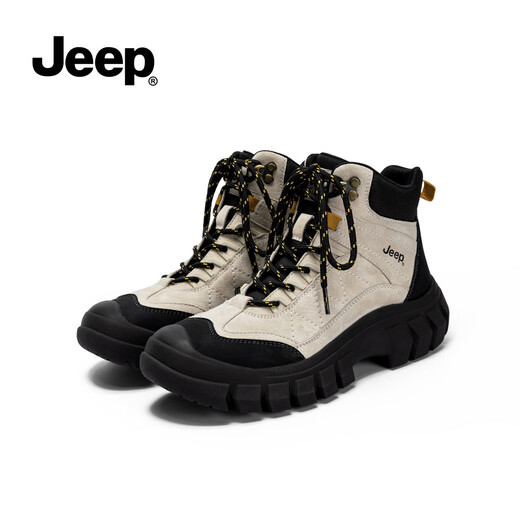 Ботинки Jeep Martin. Женские новые осенние и зимние ботинки для походов и альпинизма 2025. Рабочие ботинки на толстой подошве. Бархатные короткие сапоги в британском стиле. Черный, серый 36