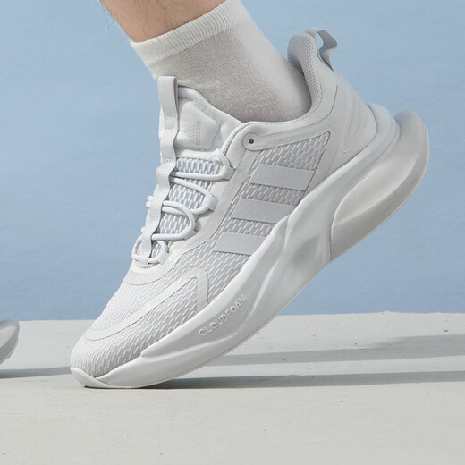 阿迪达斯 （adidas）男鞋夏季新款低帮透气耐磨运动减震训练轻便跑步鞋子 IE9766灰色 42