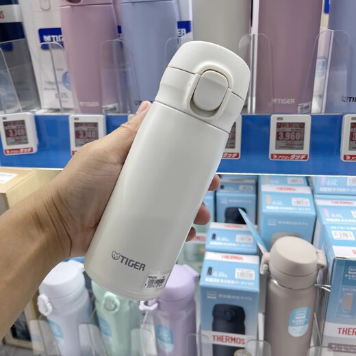虎牌2024新款日本进口tiger梦重力超轻保温杯男女便携运动水 贝壳白MKR-W035WR3524新款 0ml
