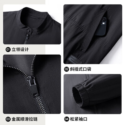 Shanshan Shanshan Dads Geburtstagsgeschenkjacke Herren Frühling vielseitig windprofessioneller Ständer Kragenjacke Casual Herrenjacke Top Black M / [Vorgeschlagen 105-115jin [Jin gleich 0,5 kg]]