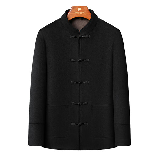 Pier Cardin High-End High-End mittleren und ältere doppelseitige Wollmantel für Männer im Herbst und Winter Neuer lässiger Daddy-Anzug chinesischer Wollmantel für Männer Schwarz 170