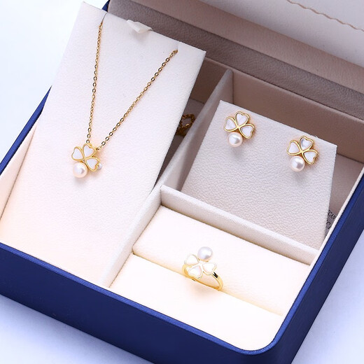 OLIVEIRA OLIVEIRA Pearl Pendant Ring Earrings New Three-piece Set Set Series C3-1295-1