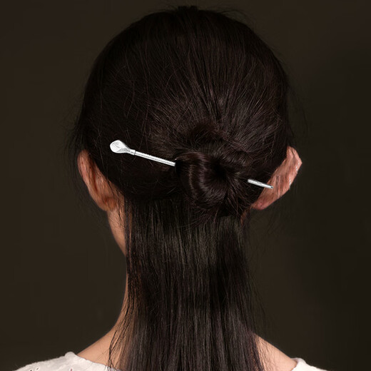 Chinese gold magnolia hairpin for women in ancient Hanfu style silver hairpin birthday gift for girlfriend and wife wedding anniversary silver heart sutra magnolia hairpin