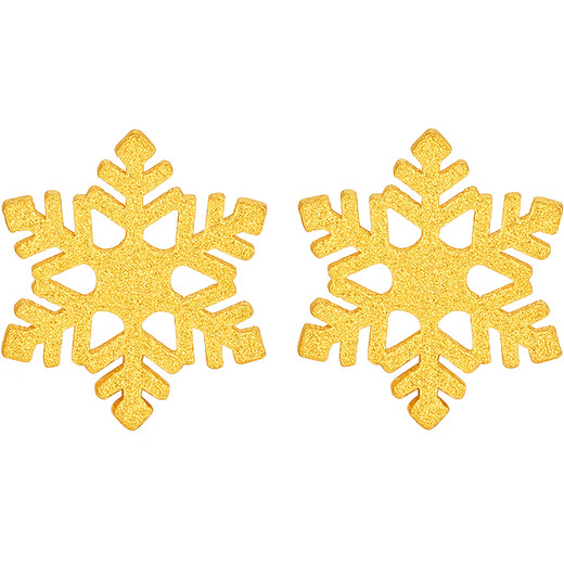 Saturday Fu 5G craft gold earrings for women romantic fairy snow pure gold earrings price A0912072 about 1.03g one pair
