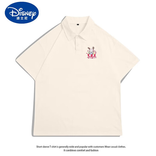 迪士尼（Disney）女童纯棉短袖t恤polo衫印花夏装中大童小女孩打底衫儿童洋气上衣 白色#1105 120 cm适合110-120cm5-6岁